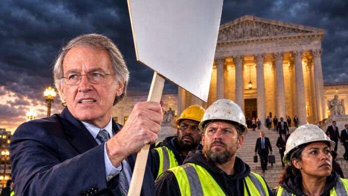 AI-generated illustration: Sen. Markey Calls for National Strike on Election Day 2018