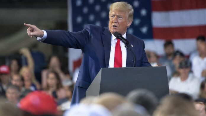 AI-generated illustration: Trump Points to France Riots as a Warning for America at Kansas Rally