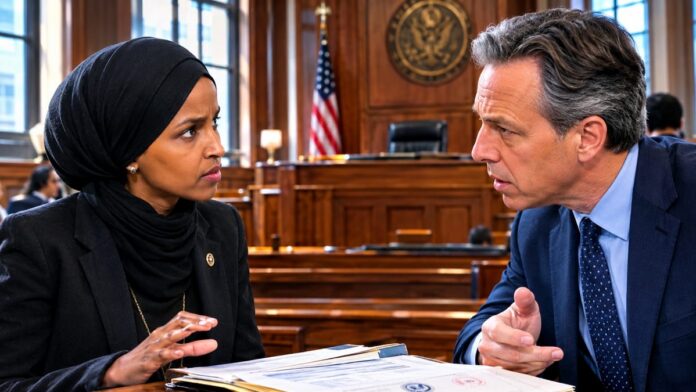 AI-generated illustration: CNN Confirms Biden DOJ Started Omar Citizenship Fraud Investigation