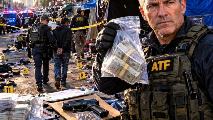 AI-generated illustration: Federal Agents Arrest 28, Seize Fentanyl in Skid Row Drug Bust