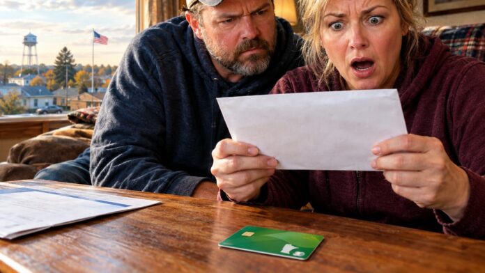 AI-generated illustration: Wisconsin Couple Receives Unsolicited Minnesota SNAP Card