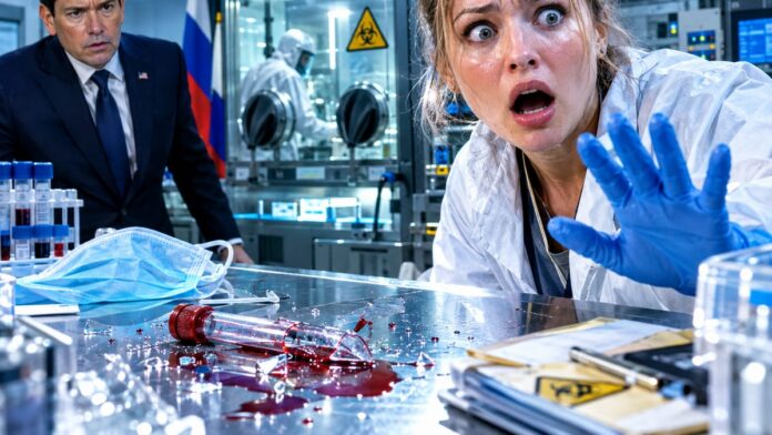 AI-generated illustration: Darya Shipilova Dies After Plague Vial Breaks at Russian Lab