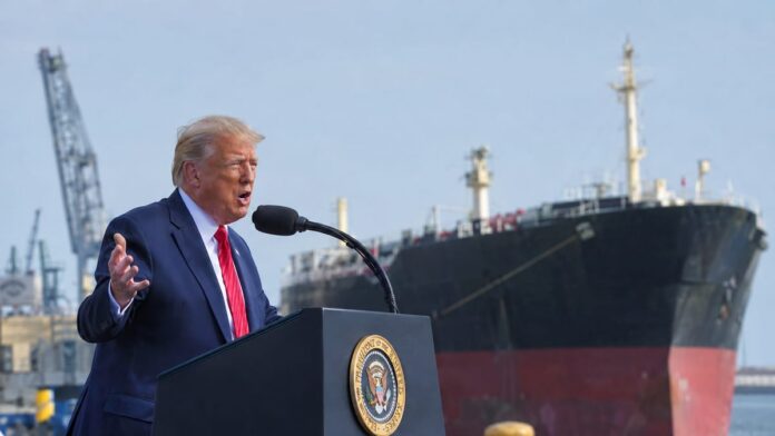 AI-generated illustration: Trump Greets First Million Barrels of Free Venezuelan Oil in Texas