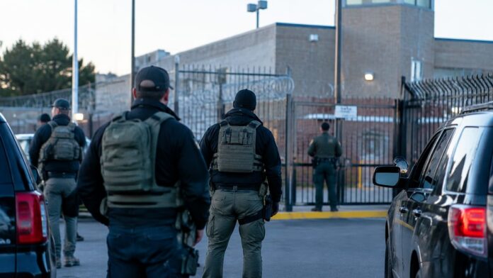 AI-generated illustration: Monterey County Locks Down Jail, Halts Releases as ICE Waits Outside