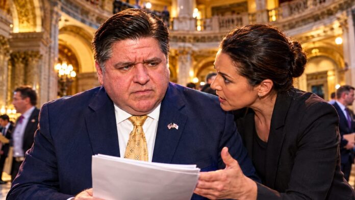 AI-generated illustration: Pritzker Named in Secret Memo to Declare Federal Gov Illegitimate