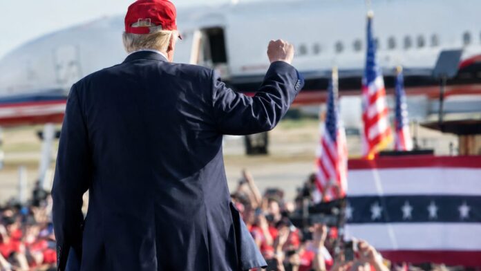 AI-generated illustration: Trump Puts Kansas and Iowa Rallies Back On for Sunday