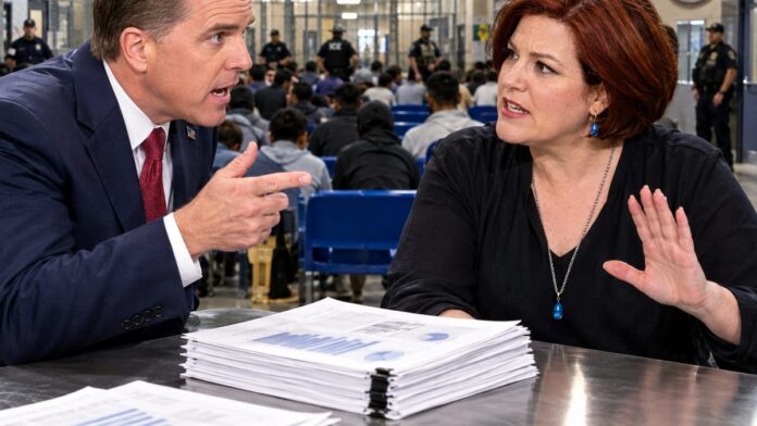 AI-generated illustration: Jennings Destroys Quinn ICE Detention Violence Claim on CNN