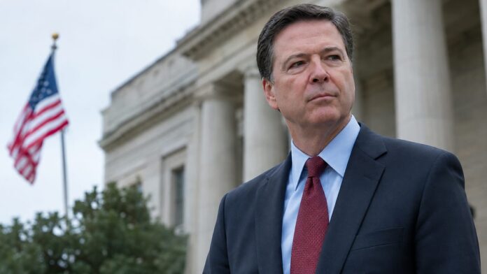 AI-generated illustration: DOJ Charges James Comey a Third Time Over Defense Information