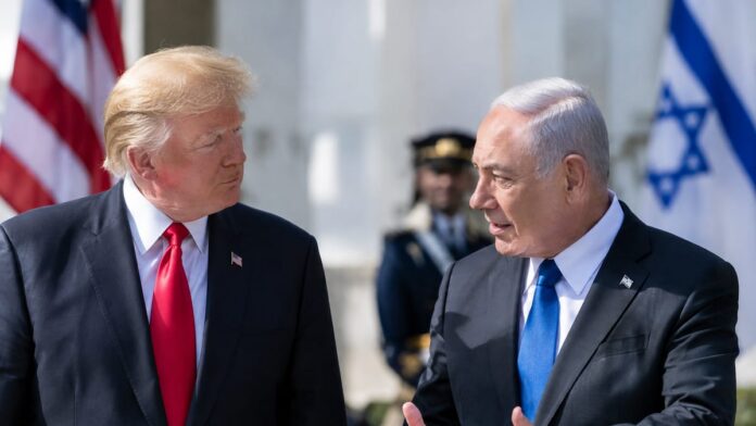 AI-generated illustration: Trump Gives Netanyahu 'Complete and Total Endorsement' Before Vote