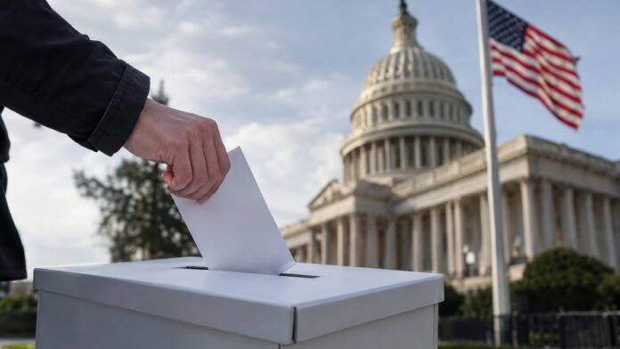 AI-generated illustration: DOJ Charges 48 Noncitizens With Illegal Voting in Five States