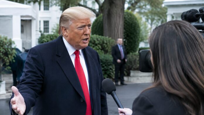 AI-generated illustration: Trump Calls CNN Reporter 'Low IQ' Over Russia Sanctions and Hubbard