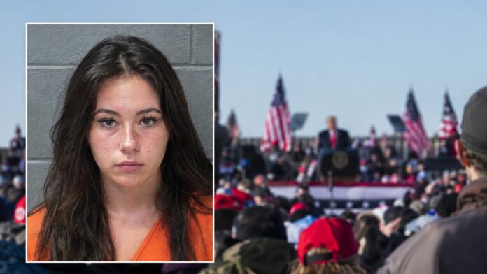 AI-generated illustration: Daytona Woman Charged After Post Threatening Trump at Rally